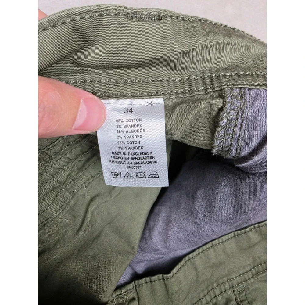 Unionbay Cargo Shorts Mens 34 Green Cotton Blend Multi Pocket Casual Outdoor